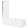 Vonia Mexen Cube su apdaila ir stiklo sienele, 170x80 cm + 70 cm, Baltas+Gold/Transparent