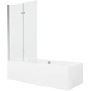 Vonia Mexen Cube su apdaila ir stiklo sienele, 180x80 cm + 100 cm (II), Baltas+Chrome/Transparent