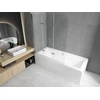 Vonia Mexen Cube su apdaila ir stiklo sienele, 180x80 cm + 120 cm, baltas+III/fold/chrome