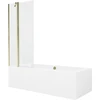 Vonia Mexen Cube su apdaila ir stiklo sienele, 180x80 cm + 80 cm, Baltas+Gold/Transparent