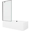 Vonia Mexen Cube su apdaila ir stiklo sienele, 170x80 cm + 90 cm, Baltas+Juodas frame