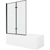 Vonia Mexen Cubik su apdaila ir stiklo sienele, 160x70 cm + 120 cm (II), Baltas+Juodas frame