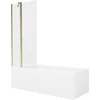 Vonia Mexen Cubik su apdaila ir stiklo sienele, 160x70 cm + 80 cm, Baltas+Gold/Transparent