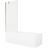 Vonia Mexen Cubik su apdaila ir stiklo sienele, 170x70 cm + 80 cm, Baltas+Gold/Transparent