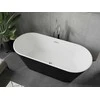 Vonia Mexen Flavia su sifonu, 150 x 75 cm, Baltas/Juodas+Chrome