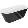 Vonia Mexen Flavia su sifonu, 170 x 75 cm, Baltas/Juodas+Gold