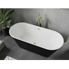 Vonia Mexen Flavia su sifonu, 170 x 75 cm, Baltas/Juodas+Gold