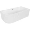 Vonia Mexen Gia, dešininė, 150 x 75 cm, Baltas matt + Brushed nickel persipylimas