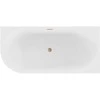 Vonia Mexen Gia, dešininė, 170 x 80 cm, Baltas matt + Brushed copper persipylimas