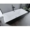 Vonia Mexen Lita su sifonu, 170 x 75 cm, Baltas/Juodas+Juodas