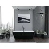 Vonia Mexen Lita su sifonu, 170 x 75 cm, Baltas/Juodas+Juodas