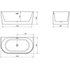 Vonia Mexen Oval, 150x75 cm, Baltas+Chrome