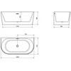 Vonia Mexen Oval, 150x75 cm, Baltas+Chrome