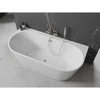 Vonia Mexen Oval+, 170 x 80 cm, Baltas + Brushed nickel persipylimas