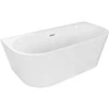 Vonia Mexen Oval+, 170 x 80 cm, Baltas + Brushed nickel persipylimas