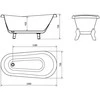 Vonia Mexen Retro, 150 x 73 cm, Baltas