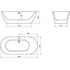 Vonia Mexen Roxy su sifonu, 180 x 85 cm, Baltas+Chrome