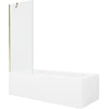 Vonia Mexen Vega su apdaila ir stiklo sienele, 150x70 cm + 70 cm, Baltas+Gold/Transparent