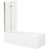 Vonia Mexen Vega su apdaila ir stiklo sienele, 160x70 cm + 80 cm (II), Baltas+Gold/Transparent