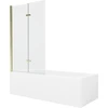 Vonia Mexen Vega su apdaila ir stiklo sienele, 150x70 cm + 100 cm (II), Baltas+Gold/Transparent
