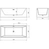 Vonia Mexen Vigo, 178,5 x 80 cm, Baltas + Brushed nickel persipylimas