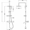 Vonios-dušo sistema su termostatu Mexen KT33, Chrome