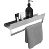 Vonios kambario lentynėlė su rankšluosčių kabykla Rea SF01, 45 cm, Brushed Steel