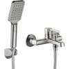 Vonios maišytuvas su dušo komplektu Laveo Alita, Brushed nickel
