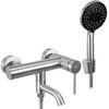Vonios maišytuvas su dušo komplektu REA Clif, Brushed Nickel Inox