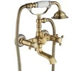 Vonios maišytuvas su dušo komplektu Rea Rustico, Antique Gold
