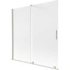 Vonios sienelė Mexen Velar, 160 x 150 cm, Brushed nickel/matinis stiklas