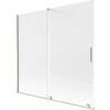 Vonios sienelė Mexen Velar, 170 x 150 cm, Brushed nickel/matinis stiklas