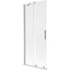 Vonios sienelė Mexen Velar, 85 x 150 cm, Brushed nickel/matinis stiklas