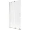 Vonios sienelė Mexen Velar, 95 x 150 cm, Brushed nickel/matinis stiklas