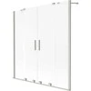 Vonios sienelė Mexen Velar Duo, 150 x 150 cm, Brushed nickel/matinis stiklas