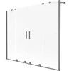 Vonios sienelė Mexen Velar Duo, 180 x 150 cm, Brushed gun pilka/matinis stiklas