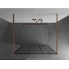 Walk-in dušo sienelė Mexen Kioto, Brushed copper, juodas raštas, 140 x 200 cm