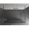 Walk-in dušo sienelė Mexen Kioto, Brushed copper, juodas raštas, 160 x 200 cm