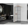 Walk-in dušo sienelė Mexen Kioto, Juodas pattern/Rose Gold, 90 x 200 cm