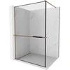 Walk-in dušo sienelė Mexen Kioto+ su lentynėle, Rose Gold/juodas frame, 140 x 200 cm