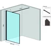 Walk-in dušo sienelė Rea Bler Evo su lentynėle/kabykla, Juodas, 90 cm
