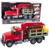 Žaislinis sunkvežimis su šviesos ir garso efektais, raudonas