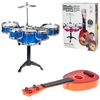 Žaislinių muzikinių instrumentų rinkinys: būgnai ir ukulelė