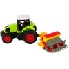 Žemės ūkio traktorius su presu ir nuotolinio valdymo pultu, žalias
