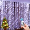 300 LED girlianda užuolaida 3x3 su pulteliu ir tvirtinimo kabliukais - šaltos spalvos