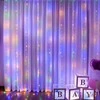 300 LED girlianda užuolaida 3x3 su pulteliu ir tvirtinimo kabliukais - multicolor