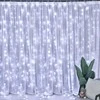 300 LED girlianda užuolaida 3x3 su pulteliu ir tvirtinimo kabliukais - šaltos spalvos