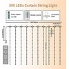 300 LED girlianda užuolaida 3x3 su pulteliu ir tvirtinimo kabliukais - šaltos spalvos
