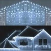 Kalėdinė girlianda - varvekliai 12 m, ŠALTAI BALTA. 300LED