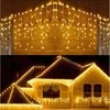 Kalėdinė girlianda - varvekliai 12 m, ŠILTAI BALTA. 300LED